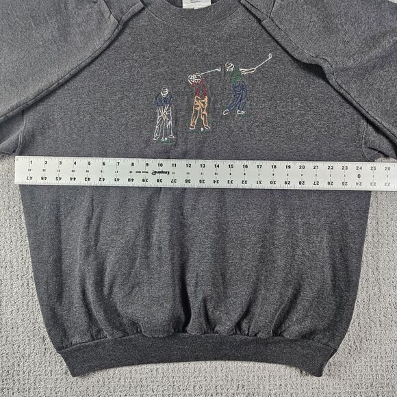 Vintage M&C gray golfer‎ embroideredsweatshirt mens size XL casual crew neck - Picture 6 of 7